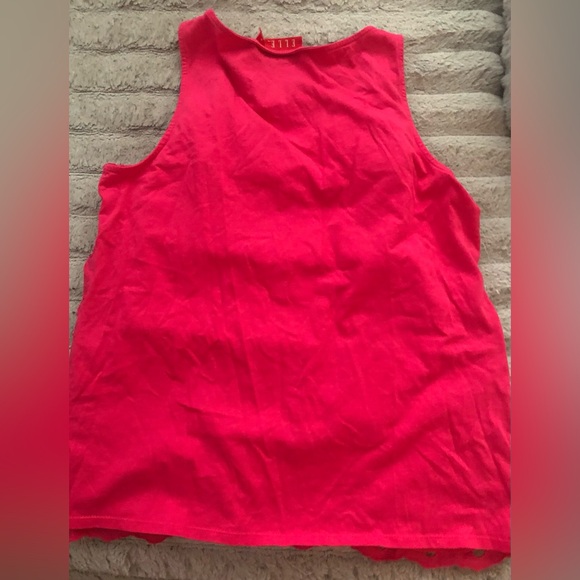 Bright pink/red ruffle top - Picture 3 of 3